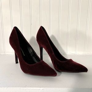 Primark Wine Velvet Heels, 6